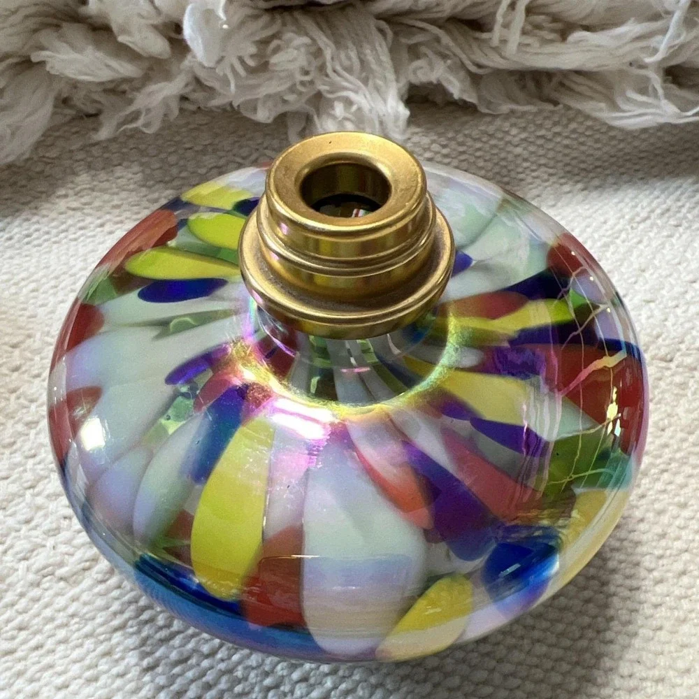 Vintage Large Glass, Conical‎ Oil Lamp LA-TEE-DAI
